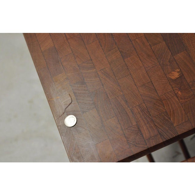 Mid Century Danish Modern Mandalay Teak Folding Campaign Style Side Tables Pair For Sale - Image 11 of 18