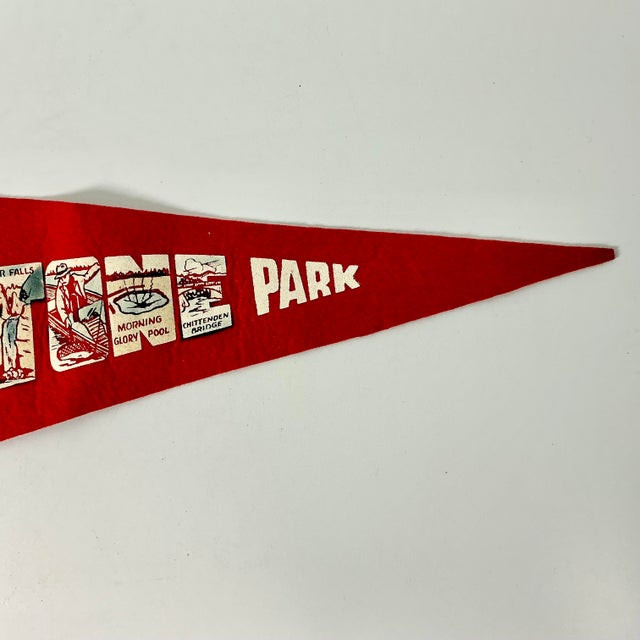 Textile 1950s Vintage Americana Boho Chic Rustic Yellowstone Felt Pennant. For Sale - Image 7 of 12