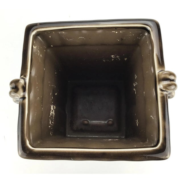 1960s Vintage Hand Fired Glazed Artisan Planter For Sale - Image 5 of 7