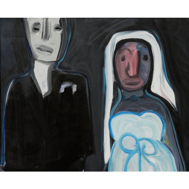 American Large-Scale Abstract Expressionist Figurative Couple by Julius Wasserstein For Sale - Image 3 of 10