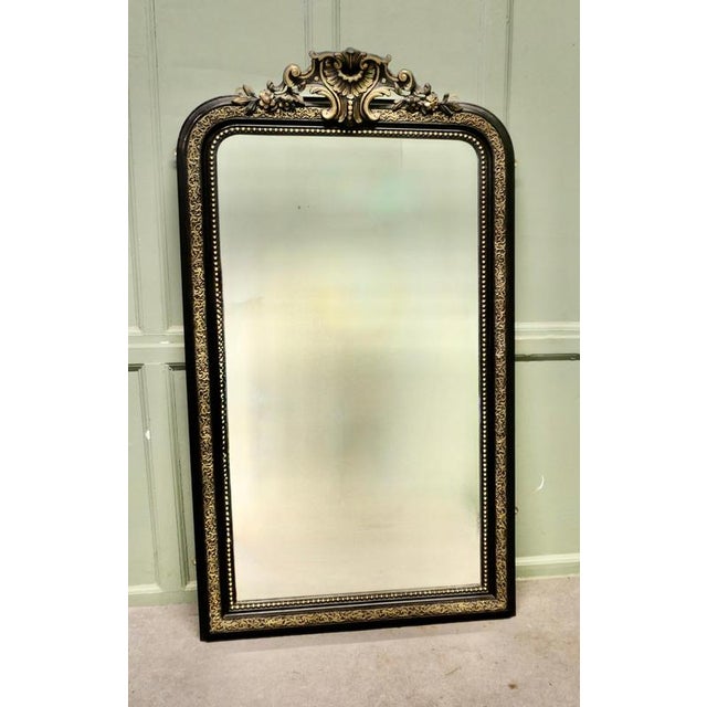 Tall Napoleon III Black Gold Pier Mirror This is a stunning Mirror a superb example of French Empire furnishing, the 4”...