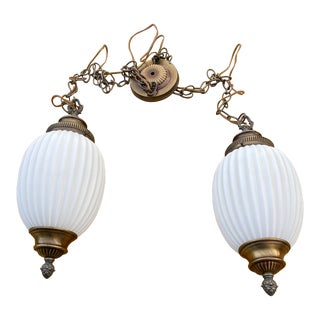 Hollywood Regency White Swag Lamps- a Pair For Sale