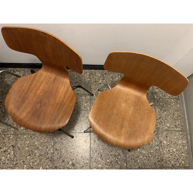 Black 3103 Hammer Chairs by Arne Jacobsen for Fritz Hansen, 1960s, Set of 2 For Sale - Image 8 of 18
