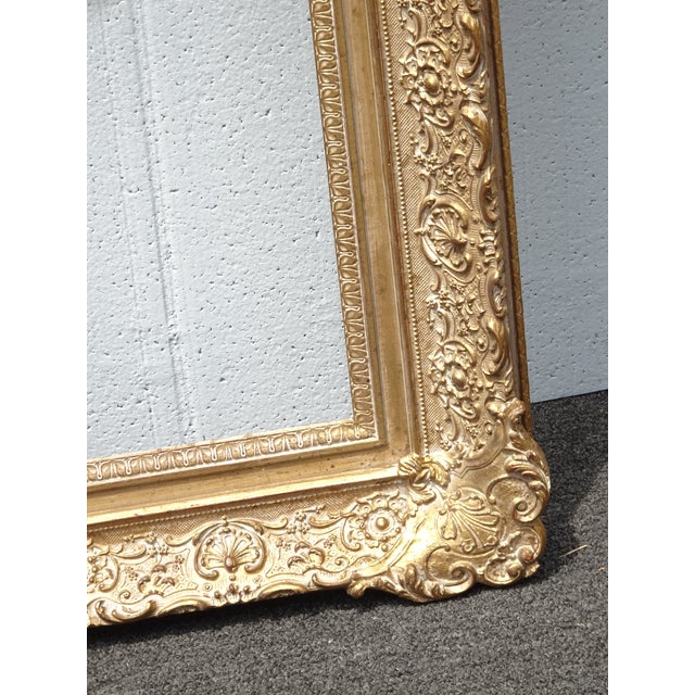 Large Tall 58"Hx45 Vintage French Provincial Gold Ornate Picture Frame For Sale - Image 9 of 14
