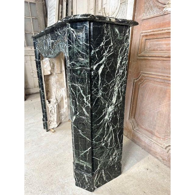 Louis XV Style Fireplace in Green Marble, 1900s For Sale - Image 16 of 17