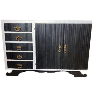 Black & White Painted Sideboard, 1940s For Sale