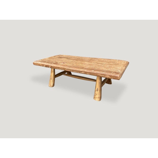 Wood Andrianna Shamaris Midcentury Couture Teak Wood Wabi Sabi Coffee Table For Sale - Image 7 of 18