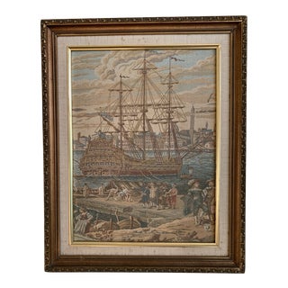 Framed Antique Italian Wall Tapestry For Sale