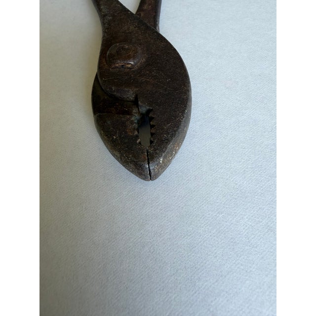 Late 19th Century Antique Late 19th Century Forged Iron Specialty Pliers, Circa 1875-1895, Partial Ny Maker Stamp For Sale - Image 5 of 7
