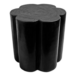 Black Solid Wood Modern Flower Stool / Side Table For Sale