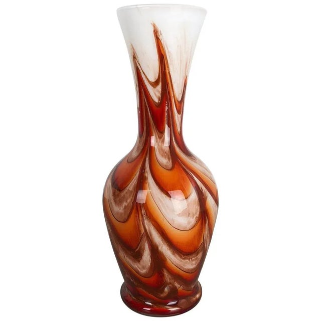 Large Vintage Pop Art Opaline Florence Vase For Sale - Image 9 of 9