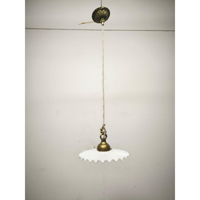 Glass Handkerchief Suspension, 1970s, in Very Good conditions. Designed 1920 to 1949 Up to 250V (Europe/UK Standard).The...