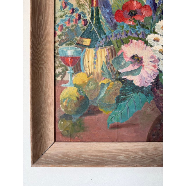 1960’s Vintage Floral Still Life Oil on Canvas Painting, Signed For Sale In Miami - Image 6 of 12