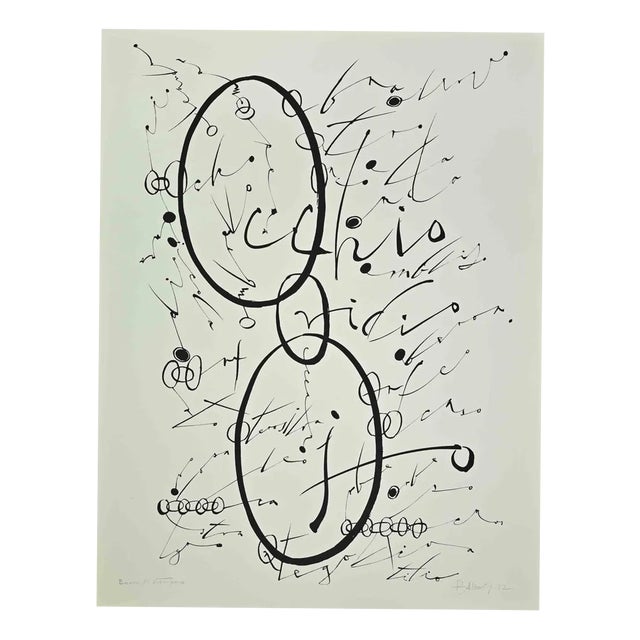 Rafael Alberti, Letter O, Lithograph, 1972 For Sale