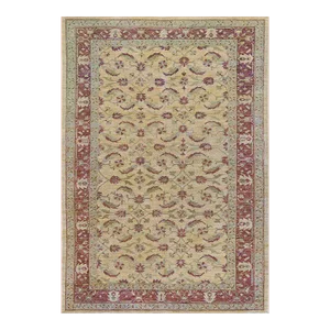 Contemporary Handwoven Agra-Inspired Wool Rug