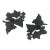 Vintage Black Cast Iron Ivy Leaf Candle Holders, a Pair For Sale