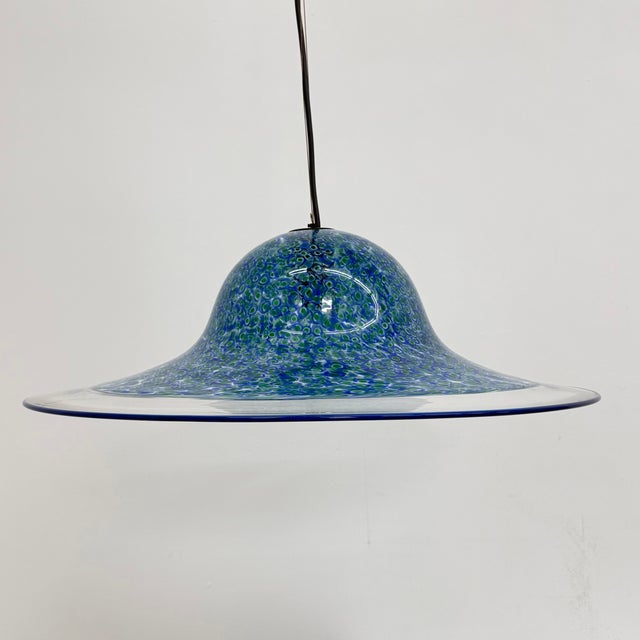 Neverrino Pendant Lamp in Blue Murano Glass by Gae Aulenti for Vistosi, Italy, 1970s For Sale - Image 4 of 18