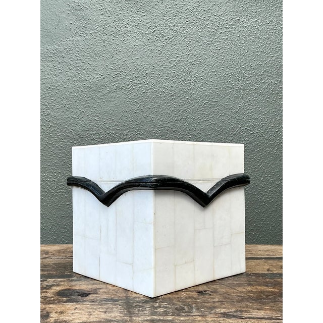 Vintage Black and White Stone Box For Sale - Image 10 of 12