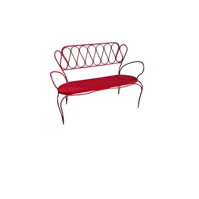 Mid-Century Modern Red Lacquered Iron Garden Sofa by Gio Ponti for Casa E Giardino, 1950s For Sale - Image 3 of 5