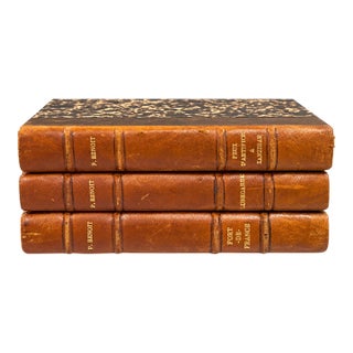 Vintage French Cognac Leather Bound Books by Pierre Benoit - Set of 3 For Sale