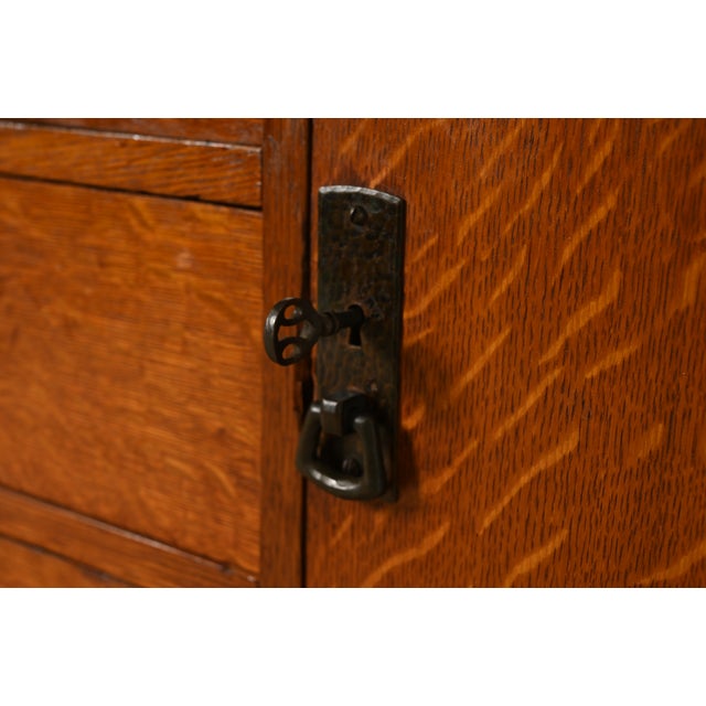 L. & J. G. Stickley Antique Mission Oak Arts & Crafts Sideboard, Circa 1910 For Sale - Image 14 of 17