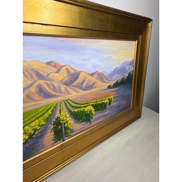 Laurel Sherrie Signed Rancho Sisquoc Flood Family Vineyard Memories of Foxen of Canyon California Oil Painting 2005 Framed Santa Barbara County For Sale - Image 10 of 18
