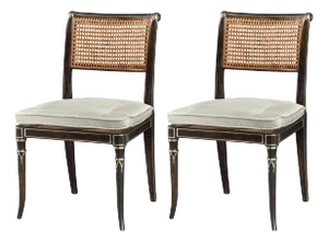 Contemporary Regency Style Painted Dining Chairs - Set of 2