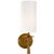 AERIN for Visual Comfort Signature Drunmore Single Sconce in Hand-Rubbed Antique Brass with White Glass Shade For Sale