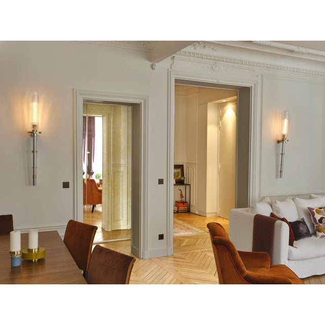 Torca I Wall Lamp in Brass with Aluminum and Fluted Glass by Marine Breynaert For Sale - Image 10 of 12