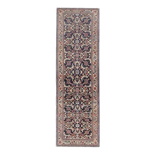 Pasargad Navy Blue Fine Hand Knotted Persian Bidjar Runner For Sale