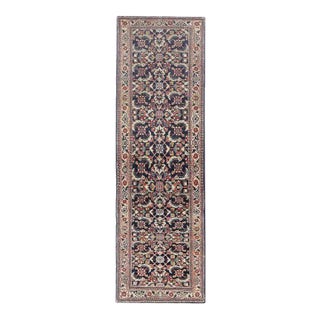 Pasargad Navy Blue Fine Hand Knotted Persian Bidjar Runner For Sale