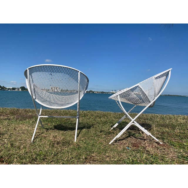 1950s Orange Slice Patio Chairs Maurizio Tempestini for Salterini - a Pair, Attributed For Sale - Image 10 of 13
