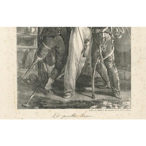 After Charlet. The Painful Farewell: Napoleonic Soldiers, Lithograph, 1825 For Sale - Image 6 of 9
