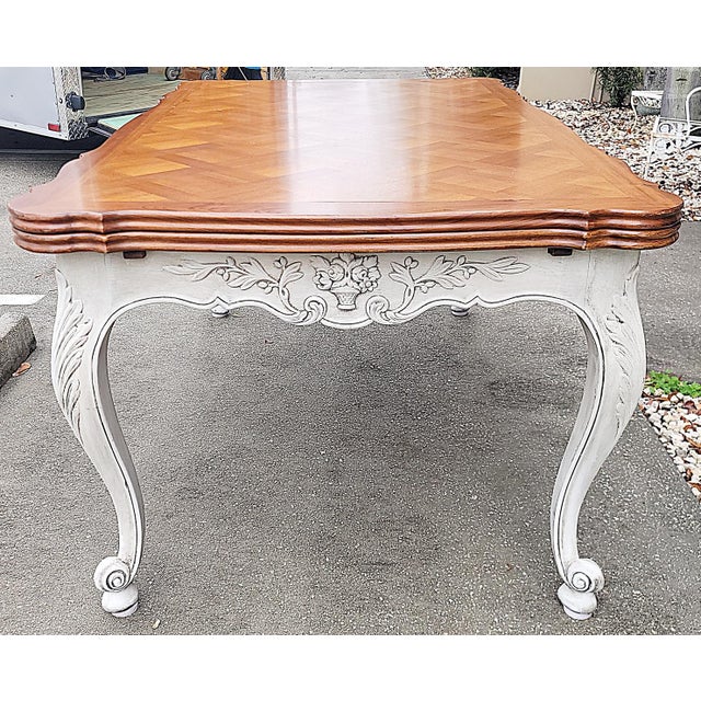 1950s French Country Draw Leaf Table in Walnut For Sale - Image 9 of 13