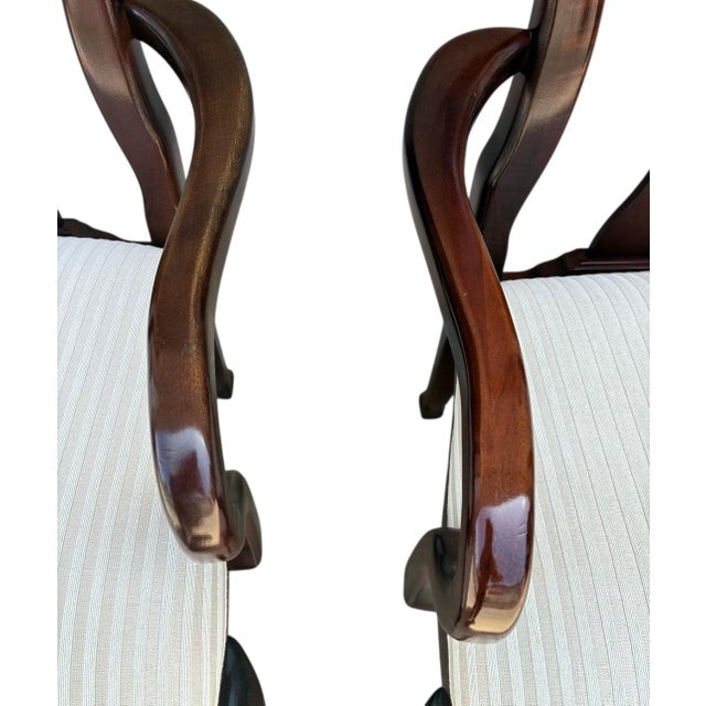 Thomasville Pair Thomasville Collectors Cherry Queen Ann Dining Room Side Armchair 1990s For Sale - Image 4 of 16