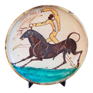 Bullfighter and Bull' by William Hunt Diederich (1884-1953 USA) Ceramic Plate Circa 1920s