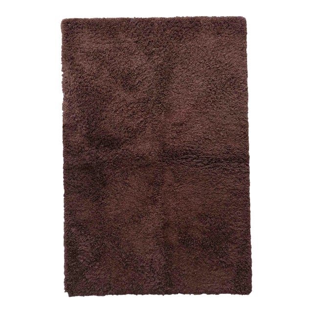 1970s Vintage Swedish Shag Rug 4.6' X 6.8' For Sale