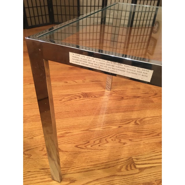 Design Institute of America Chrome and Glass Side Table For Sale In Chicago - Image 6 of 12