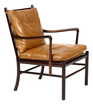 1960s Danish Modern / Mid Century Rosewood Colonial Armchair – Ole Wanscher for Poul Jeppesen – Cognac Leather