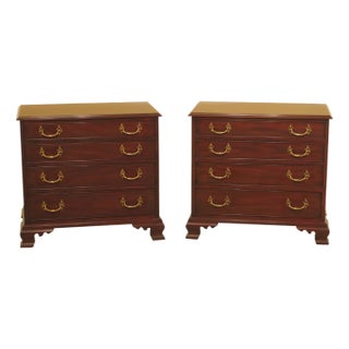 1990s Vintage Henkel Harris 4 Drawer Mahogany Nightstands- A Pair For Sale