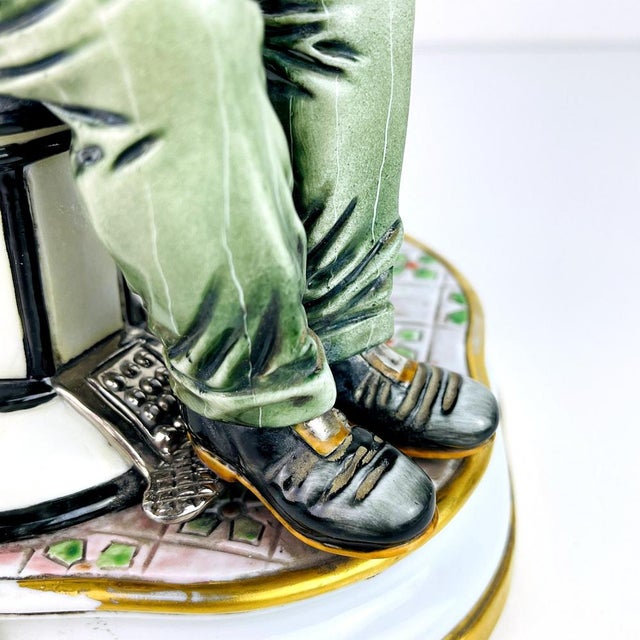 Vintage Ceramic Sculpture of Barber from Capodimonte, Italy, 1950s For Sale - Image 9 of 18