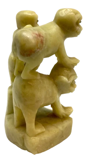 Soapstone Miniature Carving Three Monkeys