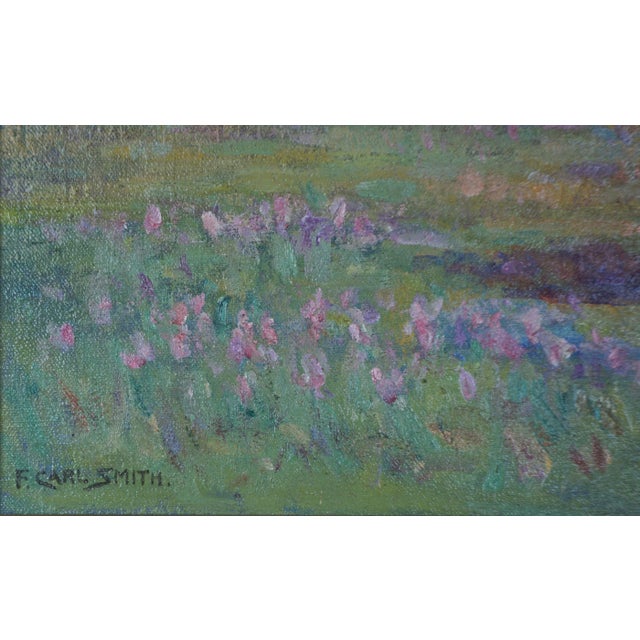 1920s Early 20th Century Original Oil Painting Landscape -- High Sierras Alpine Meadow by Frederick Carl Smith For Sale - Image 5 of 7