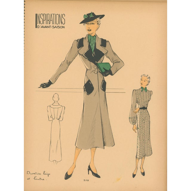 Art Deco Inspirations D’Avant-Saison - Booklet With 38 Original French Haute Couture Fashion Prints – C. 1938 For Sale - Image 3 of 11