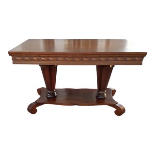 1800's Carved Rosewood Library Table For Sale
