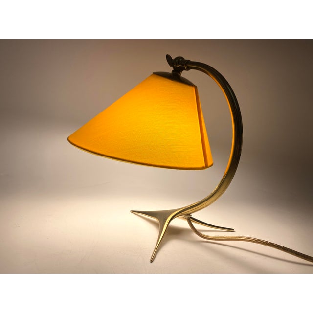 Mid-Century Modern Table Lamp with Brass Crows Foot, 1950s For Sale - Image 9 of 14