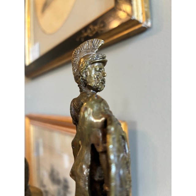 Late 19th Century Pair of Grand Tour Marble Column Statues With Neoclassical Figures, Late 1800’s For Sale - Image 5 of 11