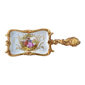 Vintage French Sevres Bronze Ormolu Mounted Centerpiece Handle Dish