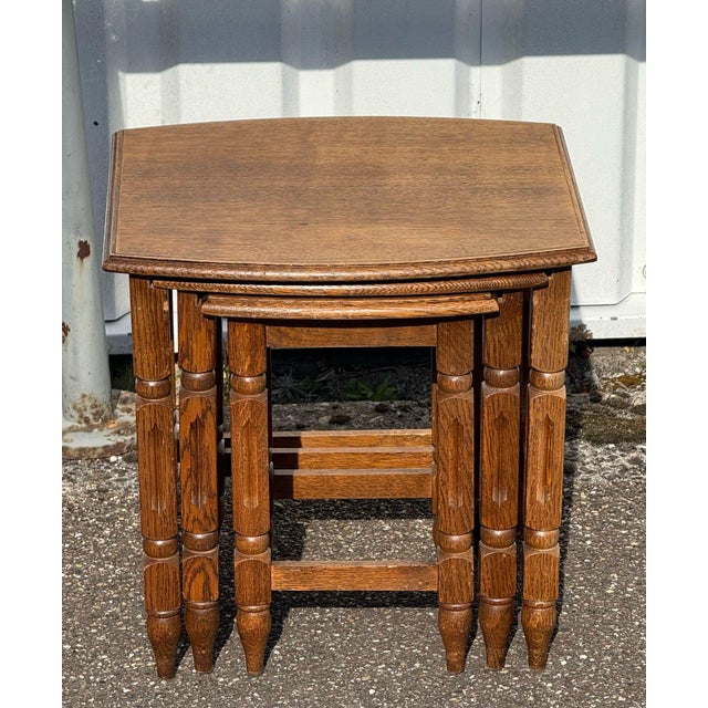 Wooden Nesting Tables, 1980s, Set of 3 For Sale - Image 3 of 16