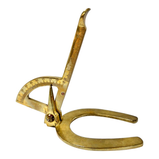 Vintage Brass Farrier Hoof Gauge – Equestrian Desk Object Paperweight For Sale